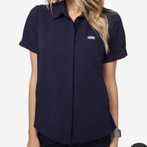 Figs Navy Limited Pilar Collared Scrub Top Style